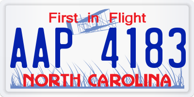 NC license plate AAP4183