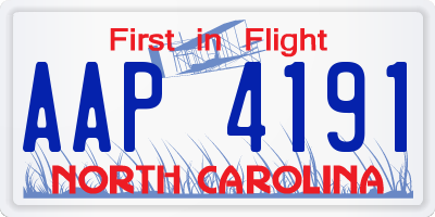 NC license plate AAP4191