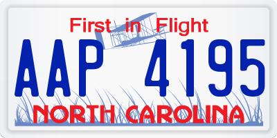 NC license plate AAP4195