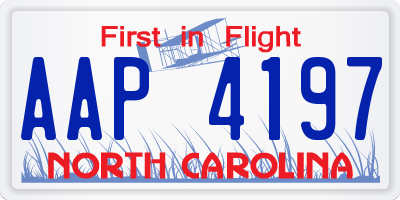 NC license plate AAP4197
