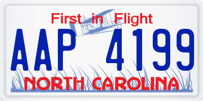 NC license plate AAP4199