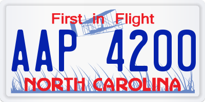NC license plate AAP4200