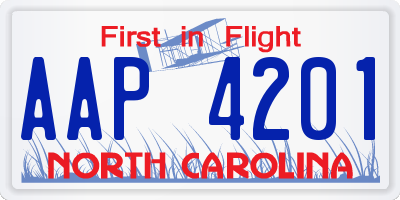 NC license plate AAP4201