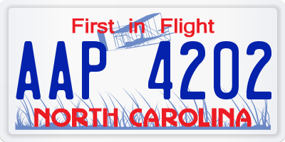 NC license plate AAP4202