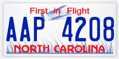 NC license plate AAP4208