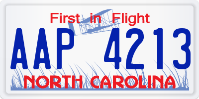 NC license plate AAP4213
