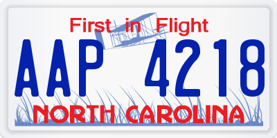 NC license plate AAP4218