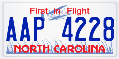 NC license plate AAP4228