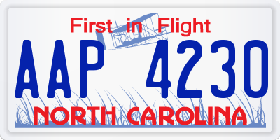 NC license plate AAP4230