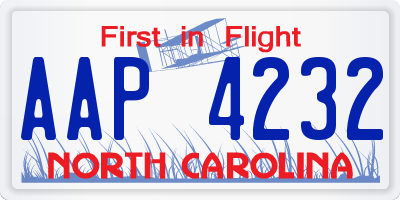 NC license plate AAP4232