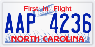 NC license plate AAP4236