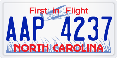 NC license plate AAP4237
