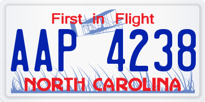 NC license plate AAP4238
