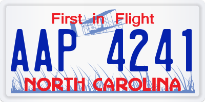 NC license plate AAP4241
