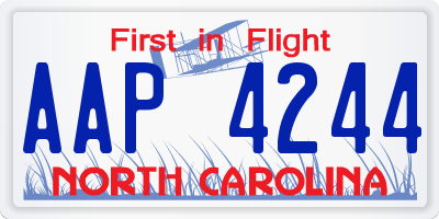 NC license plate AAP4244