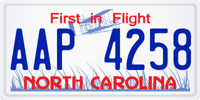 NC license plate AAP4258