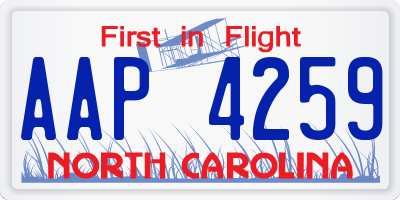 NC license plate AAP4259