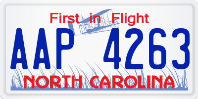 NC license plate AAP4263