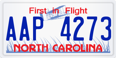 NC license plate AAP4273