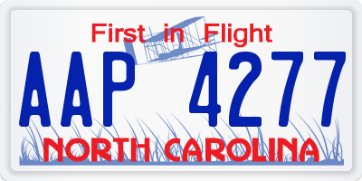 NC license plate AAP4277