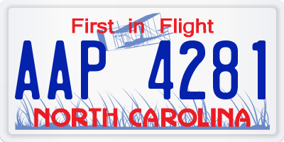 NC license plate AAP4281