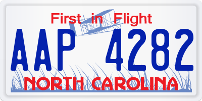 NC license plate AAP4282