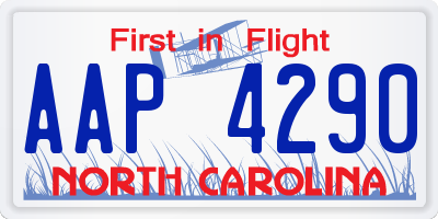 NC license plate AAP4290
