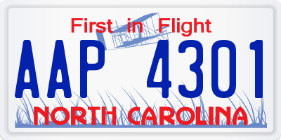 NC license plate AAP4301