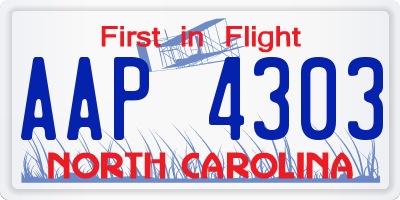 NC license plate AAP4303