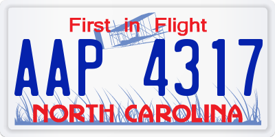 NC license plate AAP4317