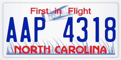 NC license plate AAP4318