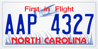 NC license plate AAP4327