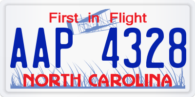 NC license plate AAP4328