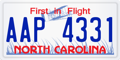 NC license plate AAP4331