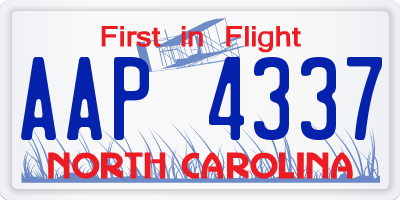 NC license plate AAP4337