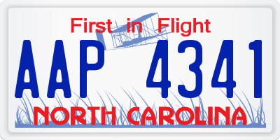 NC license plate AAP4341