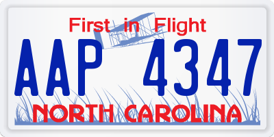 NC license plate AAP4347