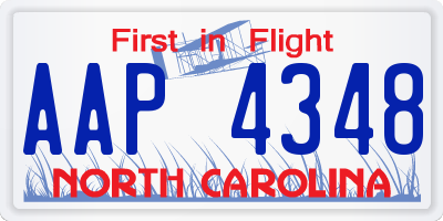 NC license plate AAP4348
