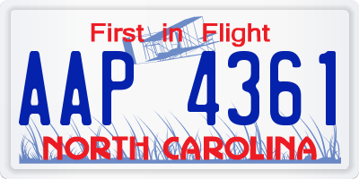 NC license plate AAP4361