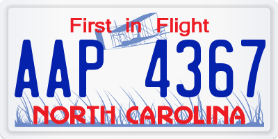 NC license plate AAP4367