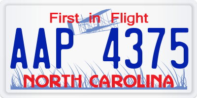 NC license plate AAP4375