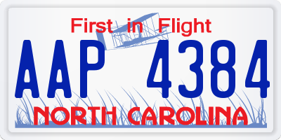 NC license plate AAP4384