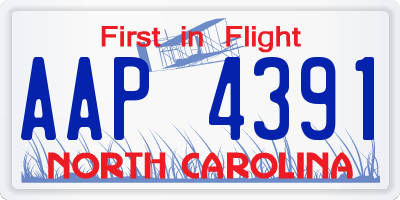 NC license plate AAP4391