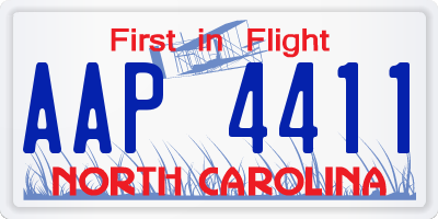 NC license plate AAP4411