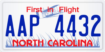NC license plate AAP4432
