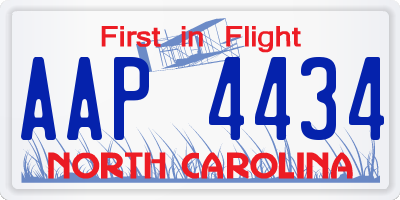 NC license plate AAP4434
