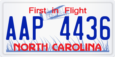 NC license plate AAP4436