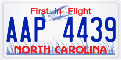 NC license plate AAP4439