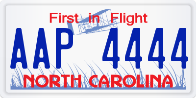 NC license plate AAP4444