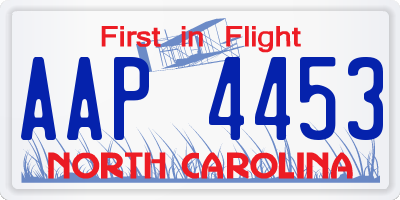 NC license plate AAP4453